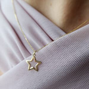 Gwiazdka- naszyjnik - złoto proba 585