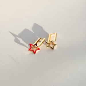 Kolczyki Modern Star Bordo