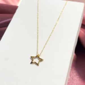 Naszyjnik modern star pozłacany