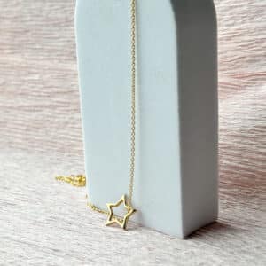Naszyjnik modern star pozłacany